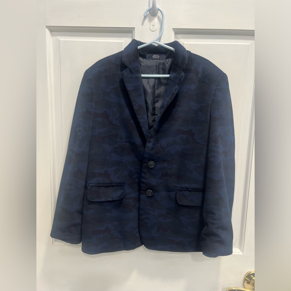 NAUTICA Blue Camo Camouflage Super Soft Blazer Suit Jacket Boys SIZE 7 Pre Loved